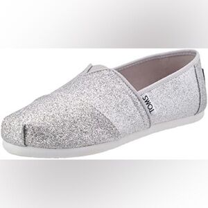 Toms Girls Alpargata Silver Loafers Shoes